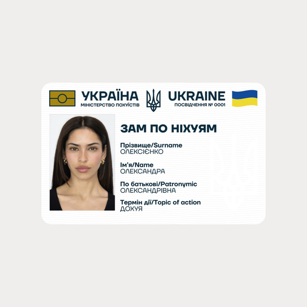 Посвідчення "Зам по всіх питаннях" &ndash; пластикова сувенірна картка, оригінальний подарунок з гумором зам фото