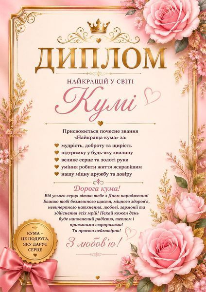 Диплом найкращій Кумі  dk1 фото